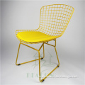 Yellow Power Coated Replica Harry Bertoia Wire Chair